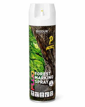 Aerozoliniai miško ženklinimo dažai BIODUR, fluo balti, 500 ml